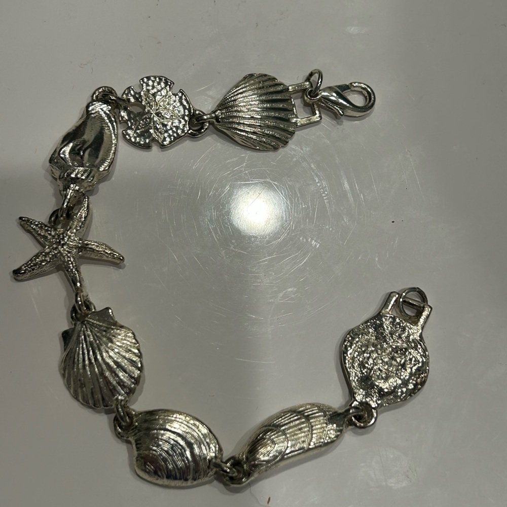 Silver Seashell Charm Bracelet